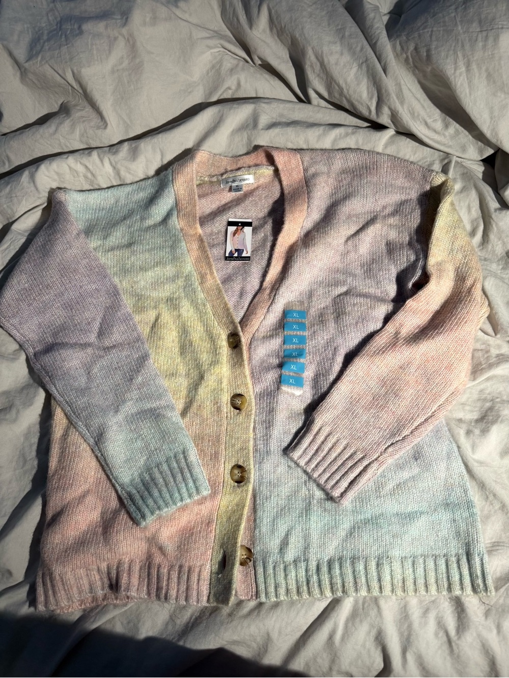 JohnPaulRichard Pastel Gradient V-Neck Cardigan